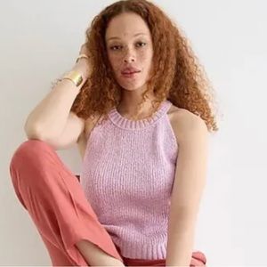 - J Crew lilac pink knit stretchy high neck tank top sweater NEW with TA…